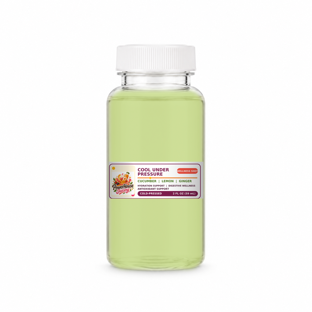 Cool Under Pressure — PowerHouse Juicing cold-pressed juice bottle