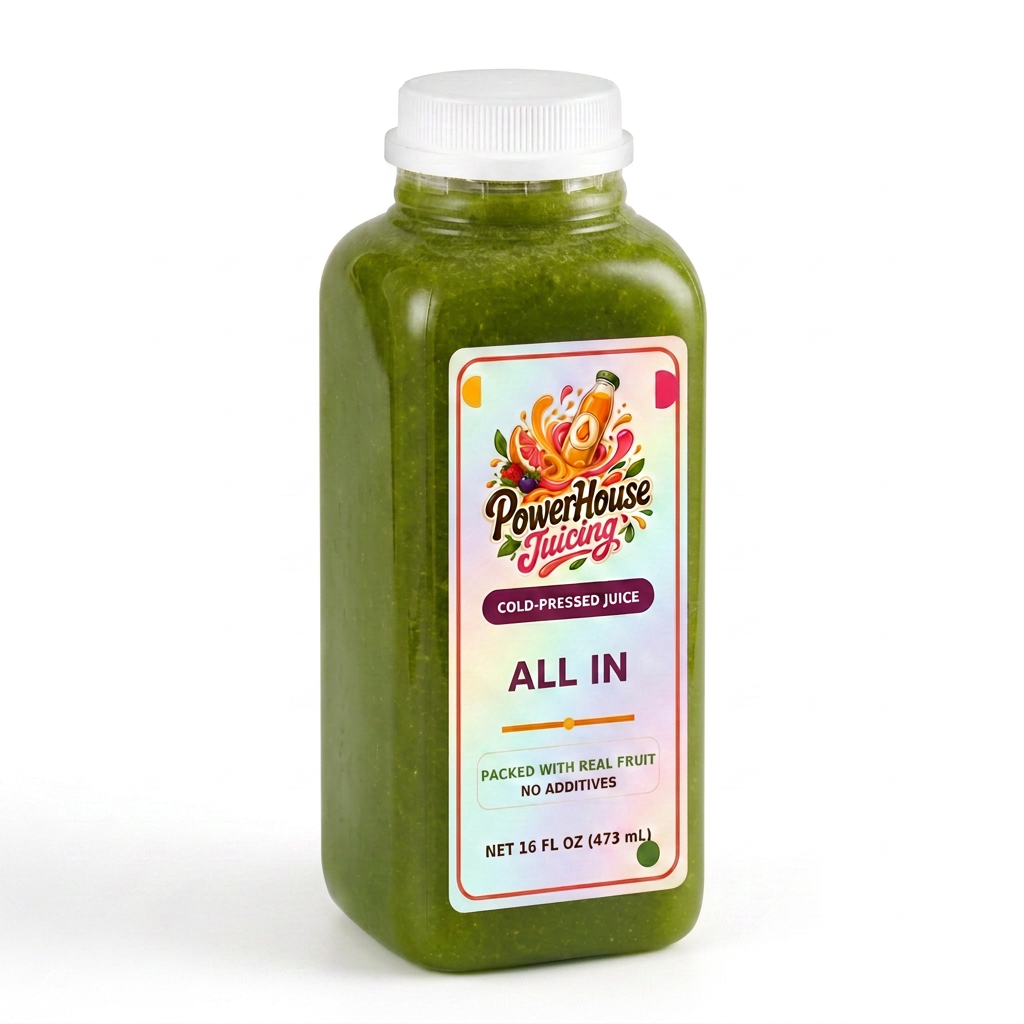 All In — PowerHouse Juicing cold-pressed juice bottle