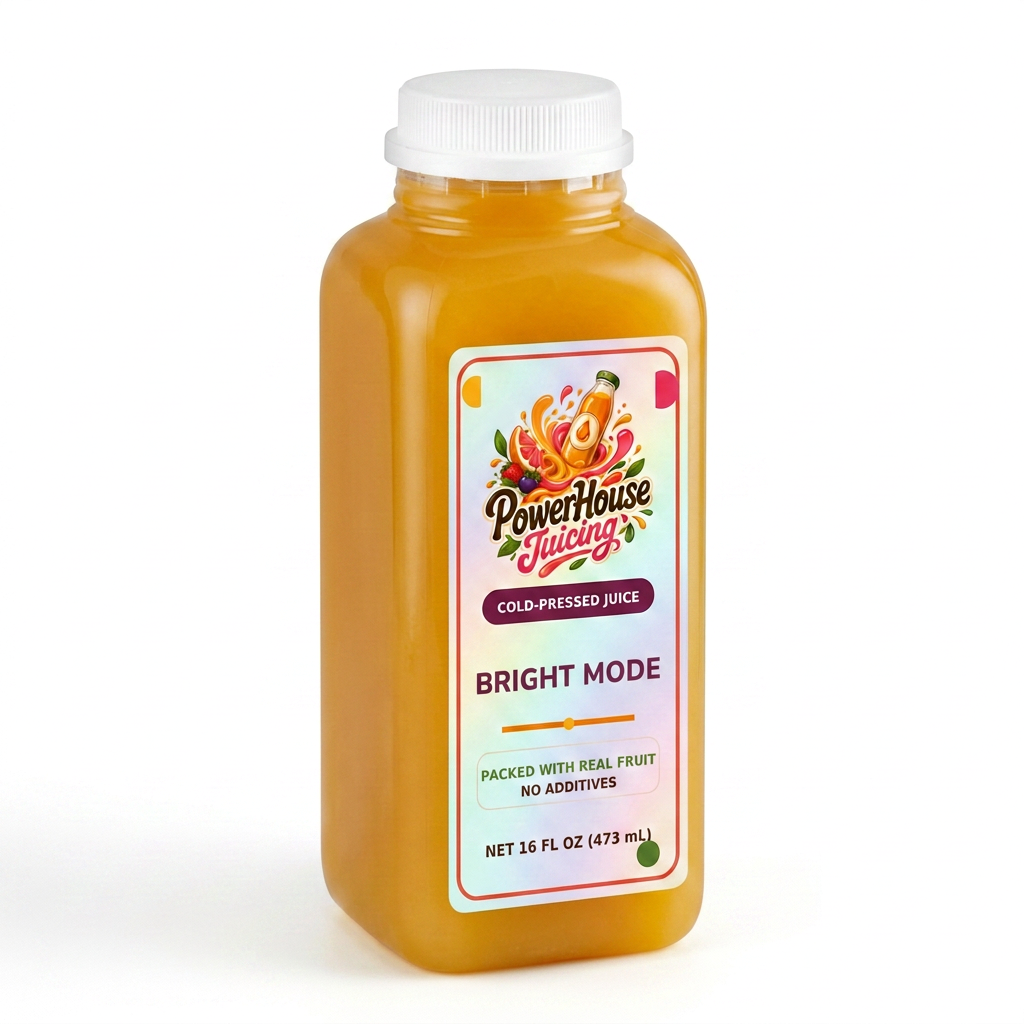Bright Mode — PowerHouse Juicing cold-pressed juice bottle